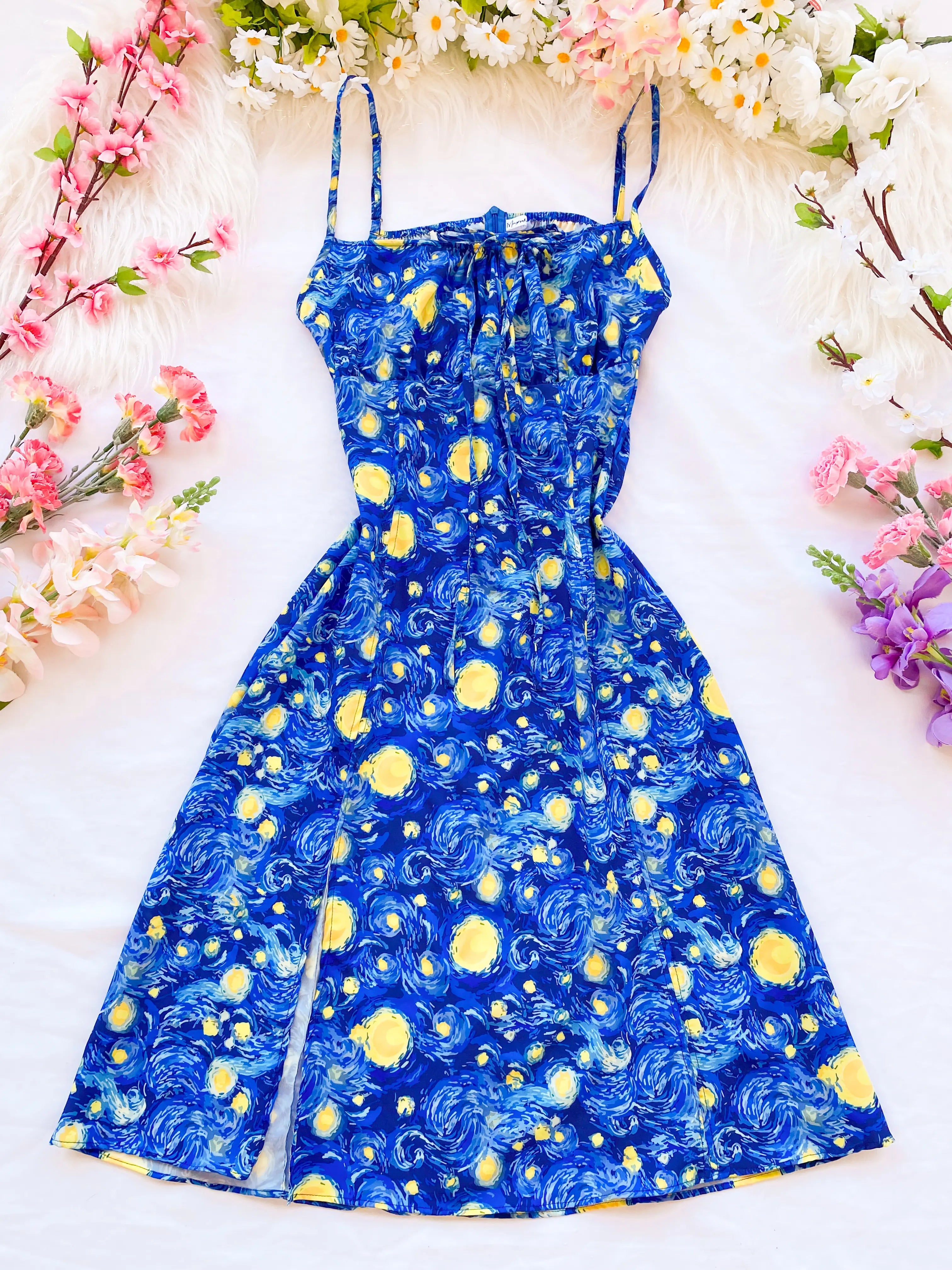 Vestido Lia Midi Noite Estrellada